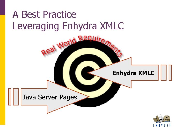 A Best Practice Leveraging Enhydra XMLC Java Server Pages A Best Practice Leveraging Enhydra XMLC Java Server Pages