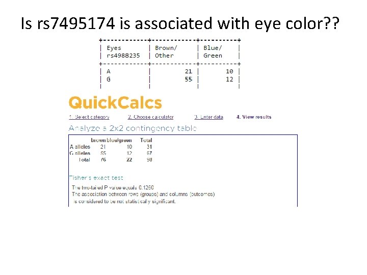 Is rs 7495174 is associated with eye color? ? 