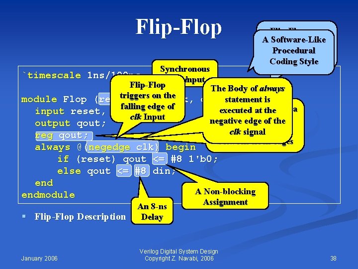 Flip-Flops are Aused Software-Like in data part for. Procedural flags and data Coding Style