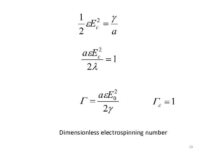 Dimensionless electrospinning number 13 