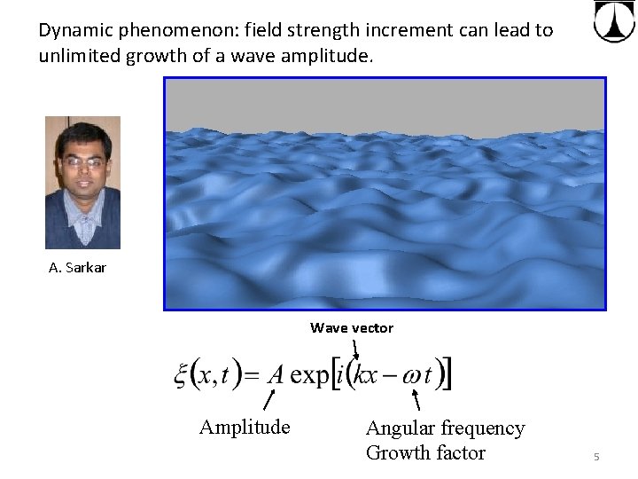 Dynamic phenomenon: field strength increment can lead to unlimited growth of a wave amplitude.