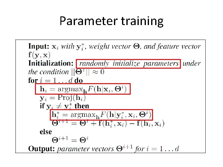 Parameter training 