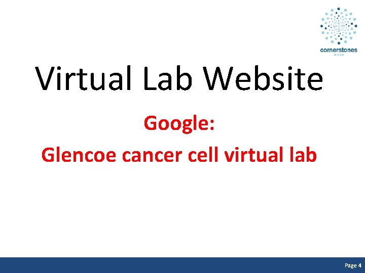 Virtual Lab Website Google: Glencoe cancer cell virtual lab Page 4 