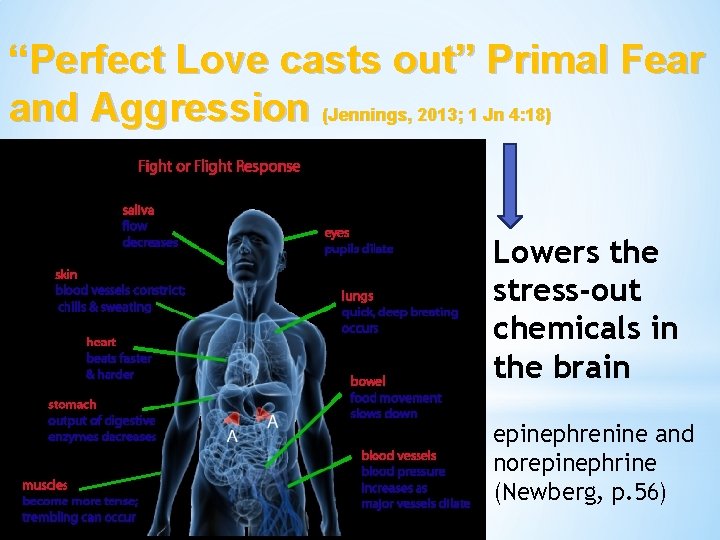 “Perfect Love casts out” Primal Fear and Aggression (Jennings, 2013; 1 Jn 4: 18)