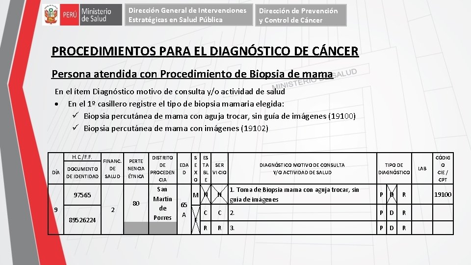 Dirección General de Intervenciones Estratégicas en Salud Pública Dirección de Prevención y Control de