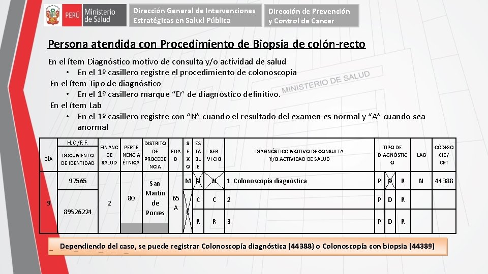 Dirección General de Intervenciones Estratégicas en Salud Pública Dirección de Prevención y Control de