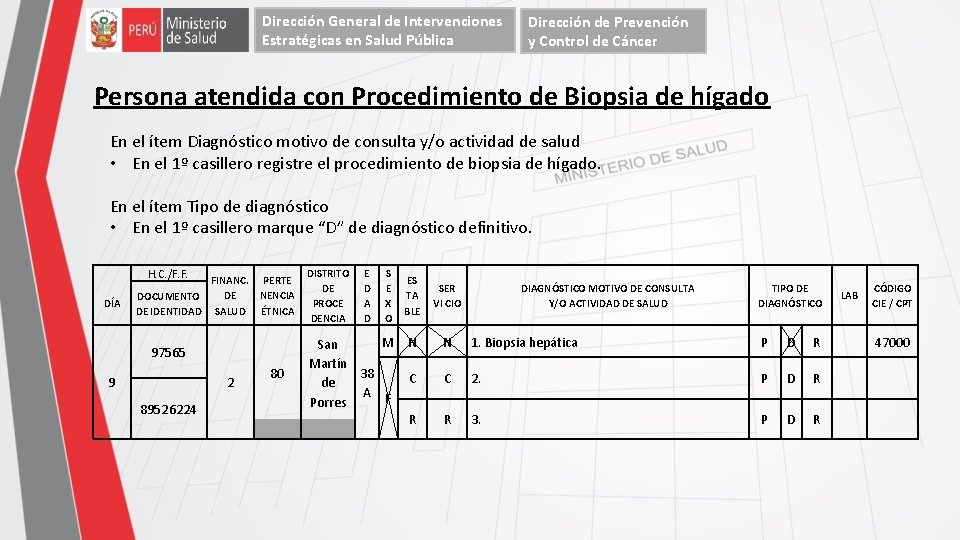 Dirección General de Intervenciones Estratégicas en Salud Pública Dirección de Prevención y Control de