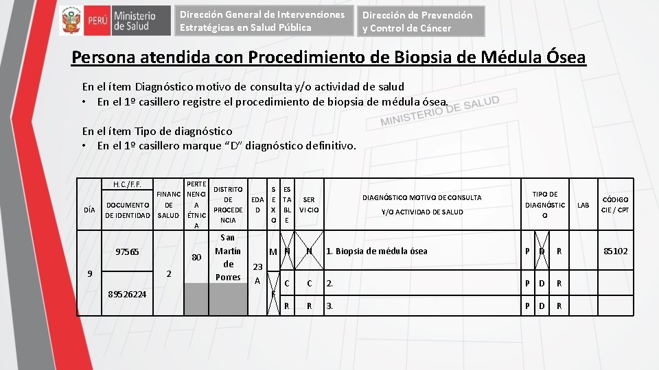 Dirección General de Intervenciones Estratégicas en Salud Pública Dirección de Prevención y Control de