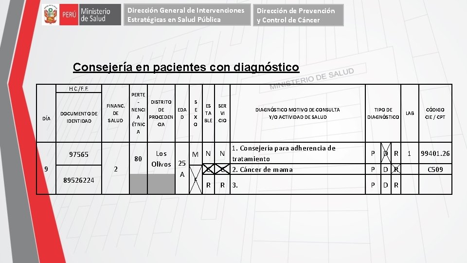Dirección General de Intervenciones Estratégicas en Salud Pública Dirección de Prevención y Control de