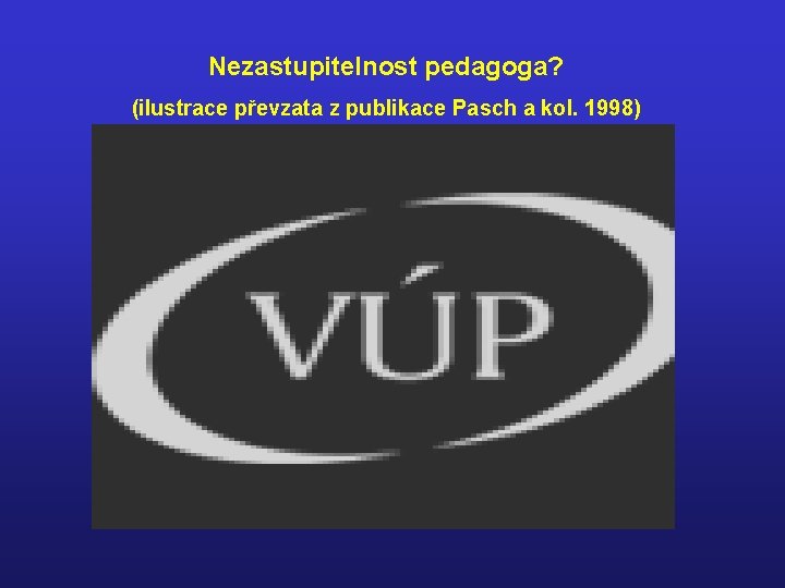 Nezastupitelnost pedagoga? (ilustrace převzata z publikace Pasch a kol. 1998) 