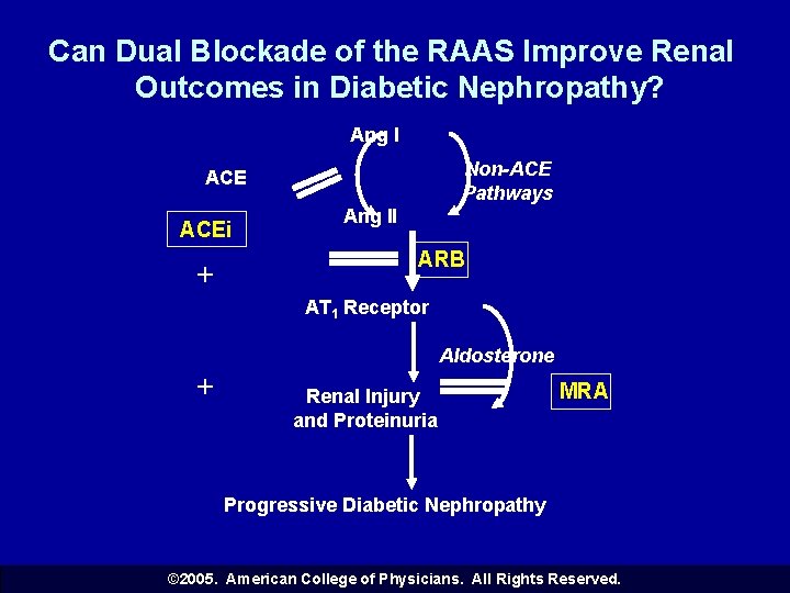 Can Dual Blockade of the RAAS Improve Renal Outcomes in Diabetic Nephropathy? Ang I
