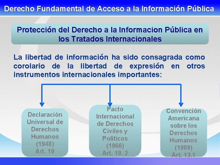 Derecho Fundamental de Acceso a la Información Pública Protección del Derecho a la Informacion