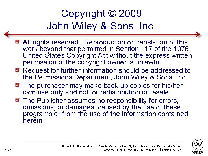 Copyright © 2009 John Wiley & Sons, Inc. All rights reserved. Reproduction or translation