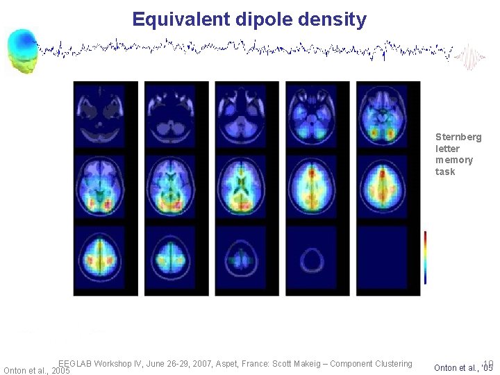 Equivalent dipole density Sternberg letter memory task EEGLAB Workshop IV, June 26 -29, 2007,