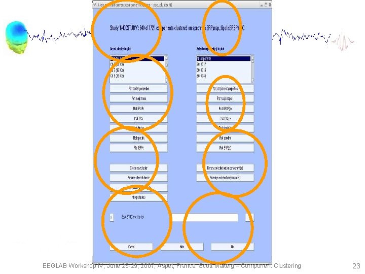 EEGLAB Workshop IV, June 26 -29, 2007, Aspet, France: Scott Makeig – Component Clustering