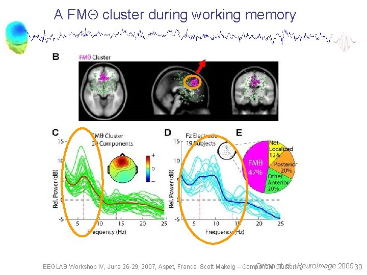 A FM cluster during working memory Onton. Clustering et al. , Neuro. Image 2005