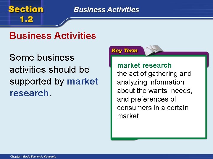 Business Activities Some business activities should be supported by market research the act of