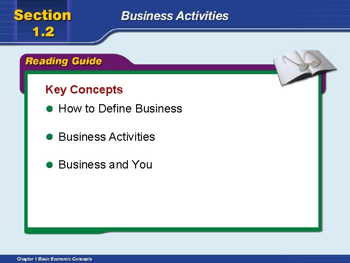 Key Concepts How to Define Business Activities Business and You 