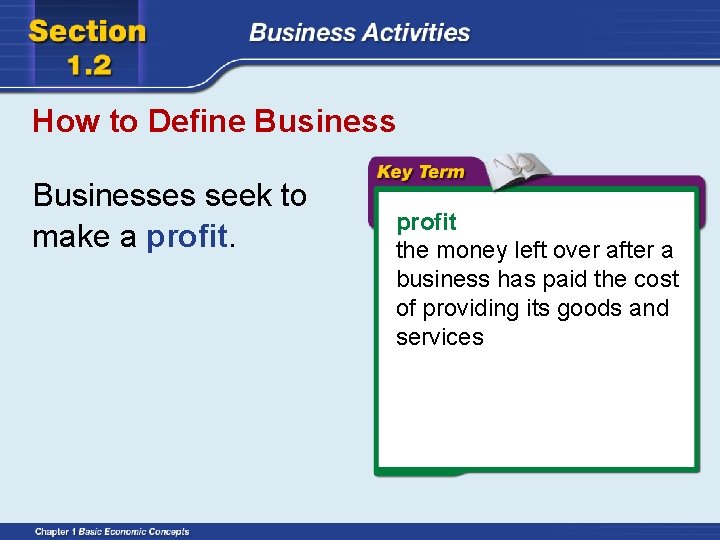 How to Define Businesses seek to make a profit the money left over after