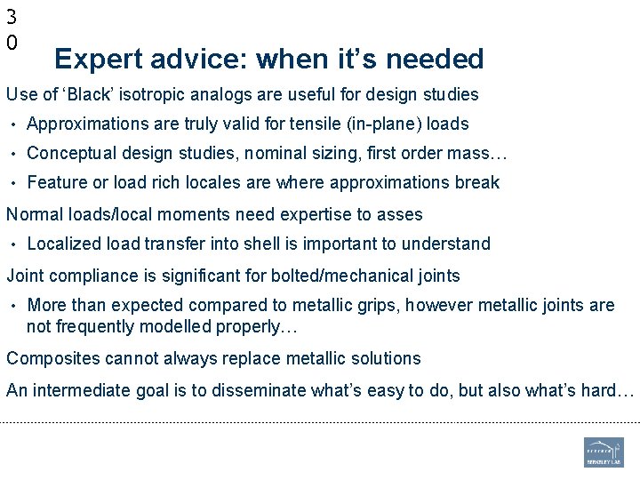 3 0 Expert advice: when it’s needed Use of ‘Black’ isotropic analogs are useful