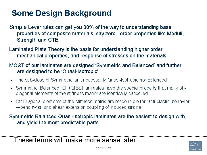 Some Design Background Simple Lever rules can get you 80% of the way to