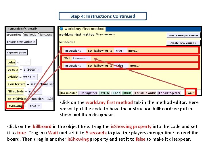 Step 4: Instructions Continued Click on the world. my first method tab in the