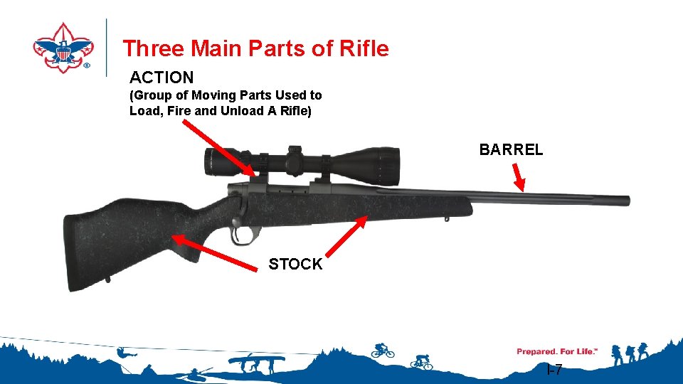 Three Main Parts of Rifle ACTION (Group of Moving Parts Used to Load, Fire