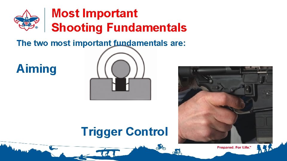 Most Important Shooting Fundamentals The two most important fundamentals are: Aiming Trigger Control 