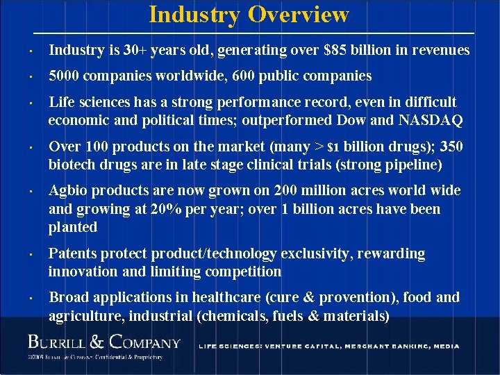 Industry Overview • Industry is 30+ years old, generating over $85 billion in revenues