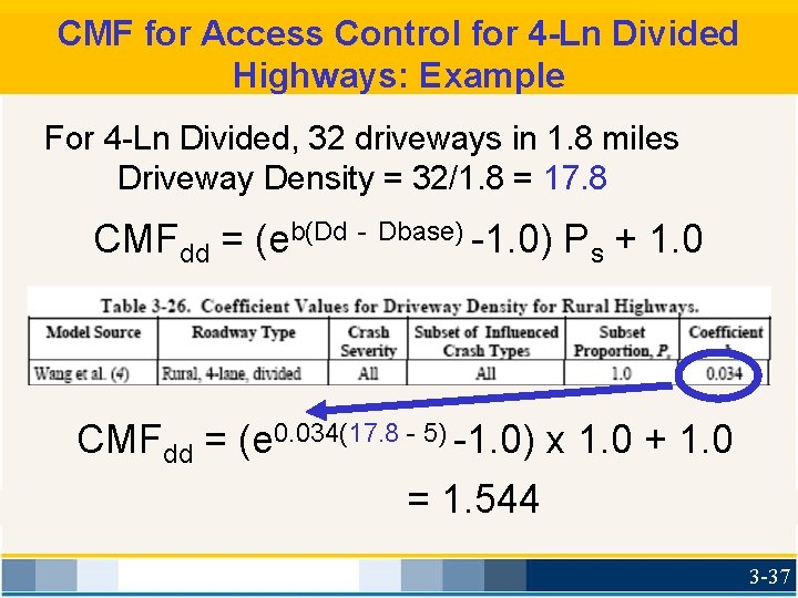 CMF for Access Control for 4 -Ln Divided Highways: Example For 4 -Ln Divided,