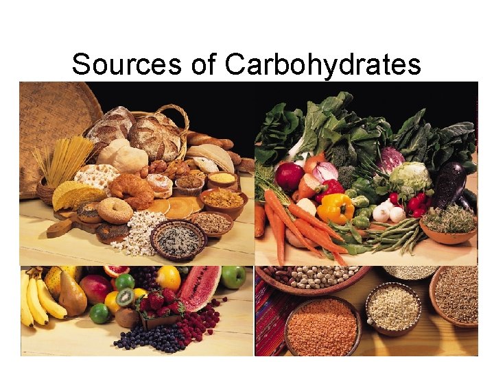 Sources of Carbohydrates 61 