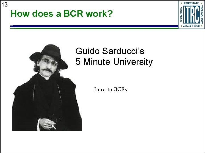 13 How does a BCR work? Guido Sarducci’s 5 Minute University Intro to BCRs