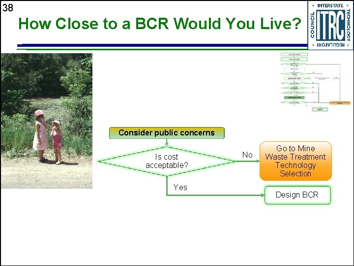 38 How Close to a BCR Would You Live? Consider public concerns Is cost