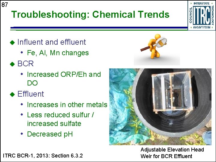 87 Troubleshooting: Chemical Trends u Influent and effluent • Fe, Al, Mn changes u