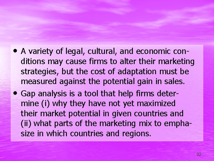  • A variety of legal, cultural, and economic con- • ditions may cause