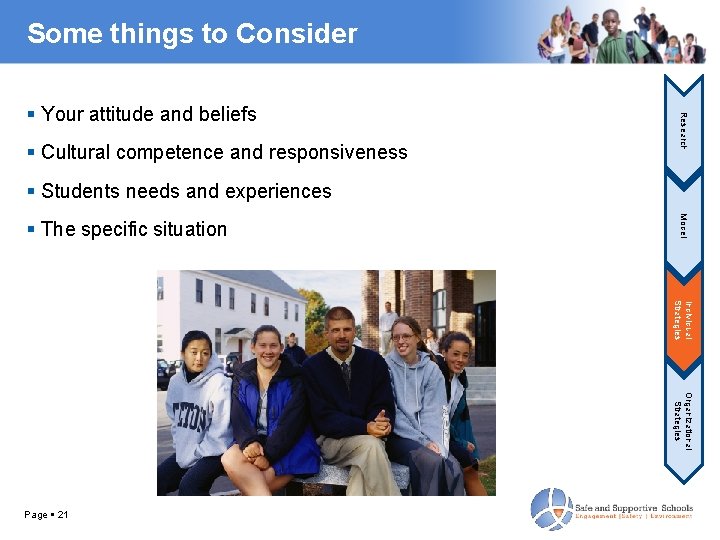 Some things to Consider Cultural competence and responsiveness Research Your attitude and beliefs Students