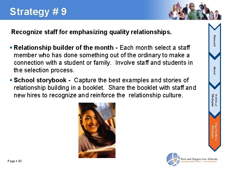 Strategy # 9 Individual Strategies School storybook - Capture the best examples and stories