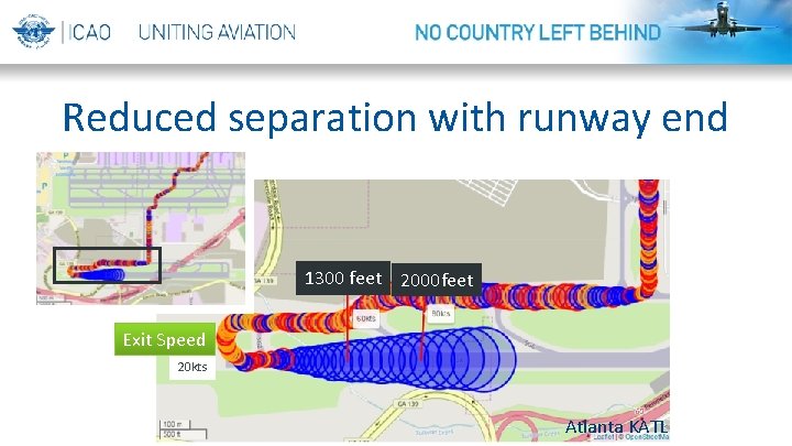 Reduced separation with runway end 1300 feet 2000 feet Exit Speed 20 kts Atlanta