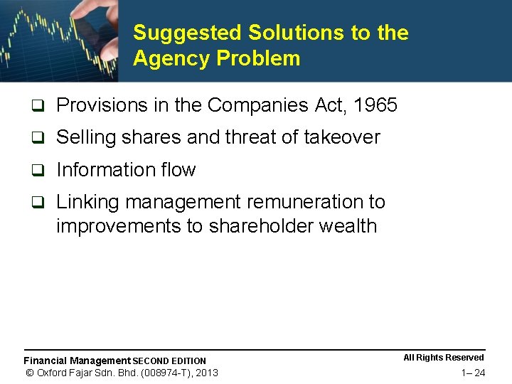 Suggested Solutions to the Agency Problem q Provisions in the Companies Act, 1965 q