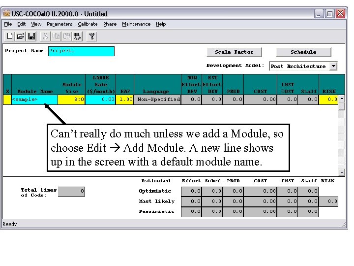 Can’t really do much unless we add a Module, so choose Edit Add Module.