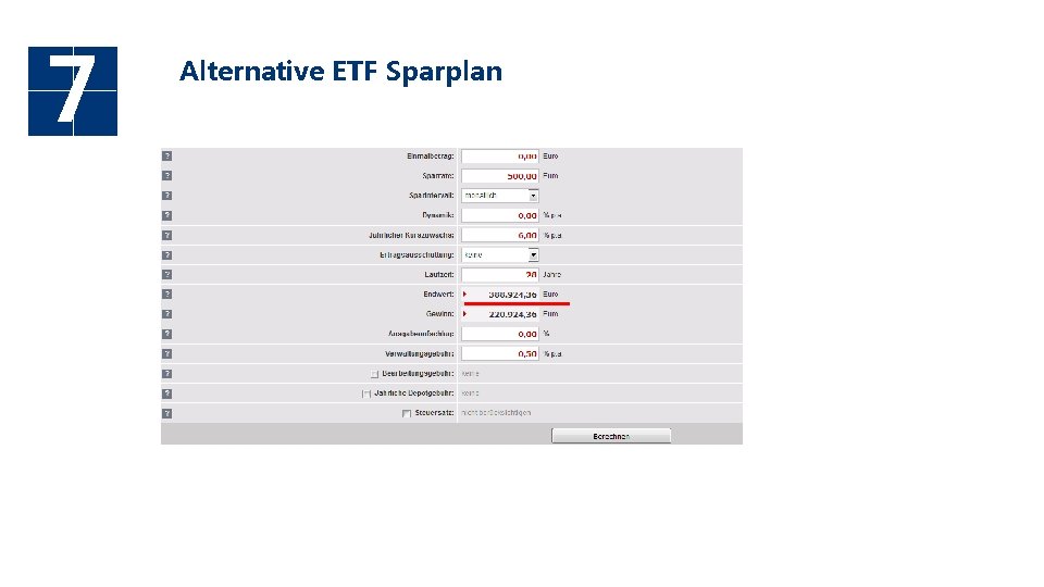 7 Alternative ETF Sparplan 