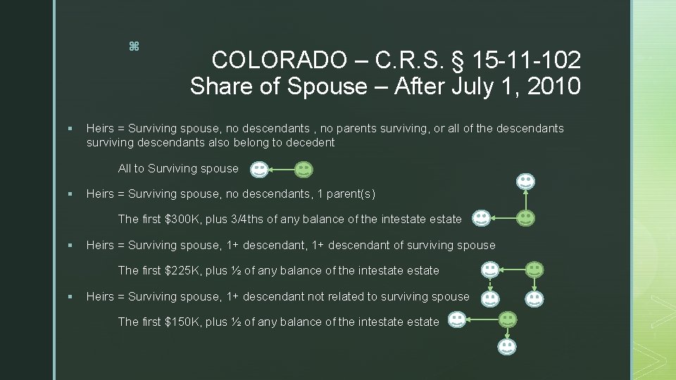 z § COLORADO – C. R. S. § 15 -11 -102 Share of Spouse
