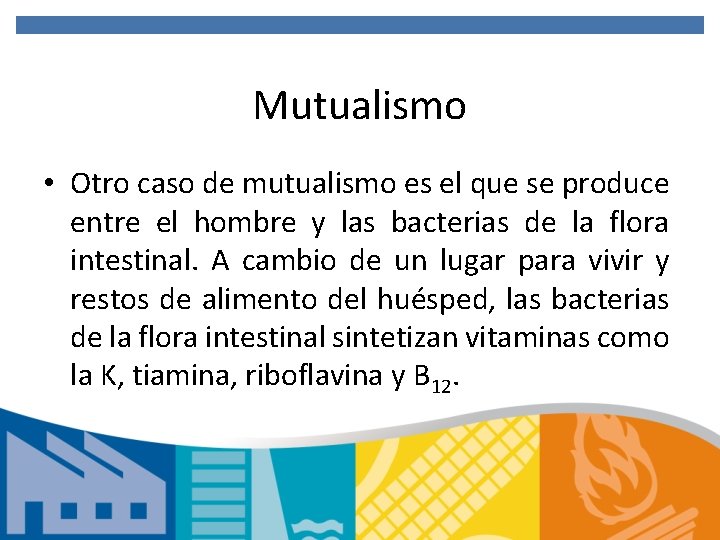 Mutualismo • Otro caso de mutualismo es el que se produce entre el hombre