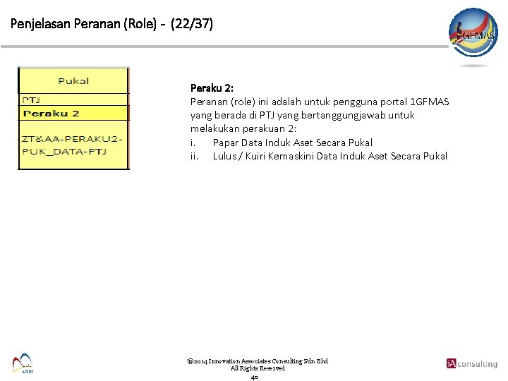 Penjelasan Peranan (Role) - (22/37) Peraku 2: Peranan (role) ini adalah untuk pengguna portal