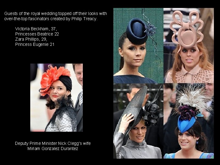 Guests of the royal wedding topped off their looks with over-the-top fascinators created by