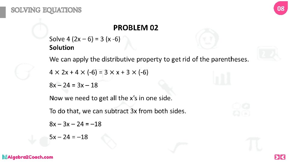 08 SOLVING EQUATIONS PROBLEM 02 