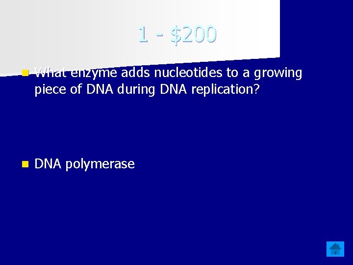 1 - $200 n What enzyme adds nucleotides to a growing piece of DNA