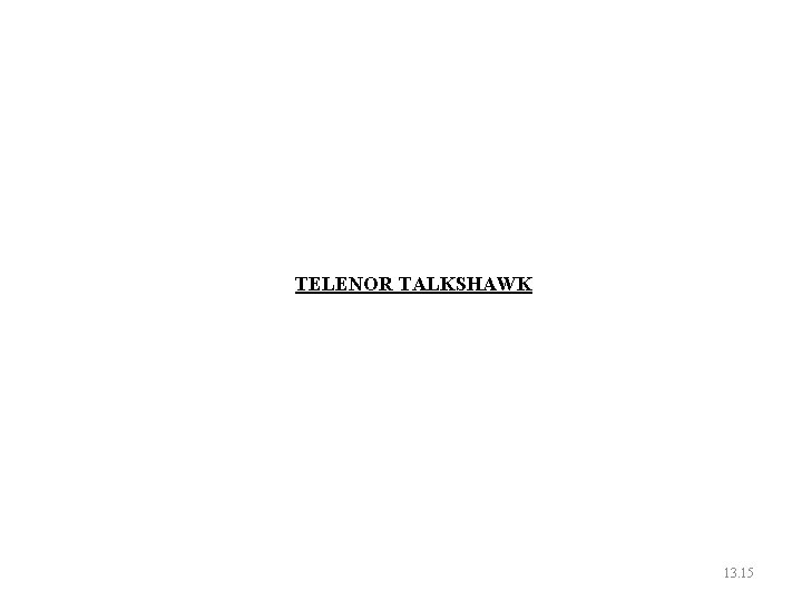 TELENOR TALKSHAWK 13. 15 