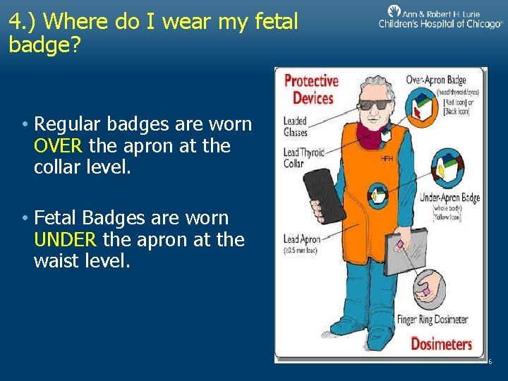 4. ) Where do I wear my fetal badge? • Regular badges are worn