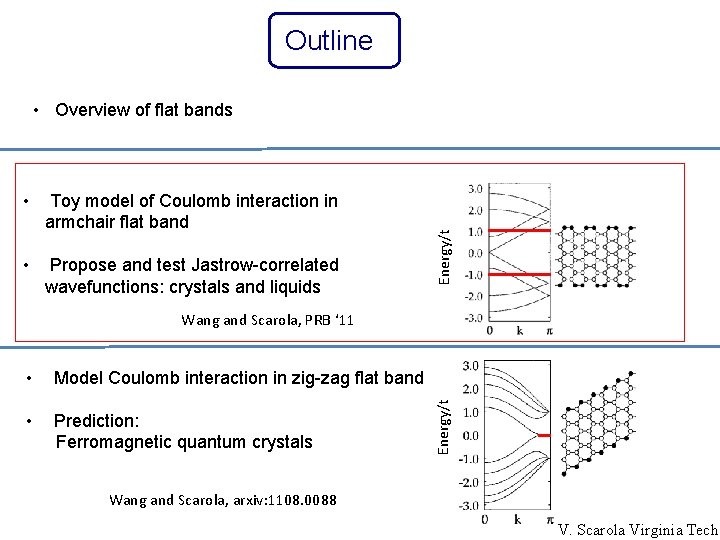 Outline • Toy model of Coulomb interaction in armchair flat band • Propose and